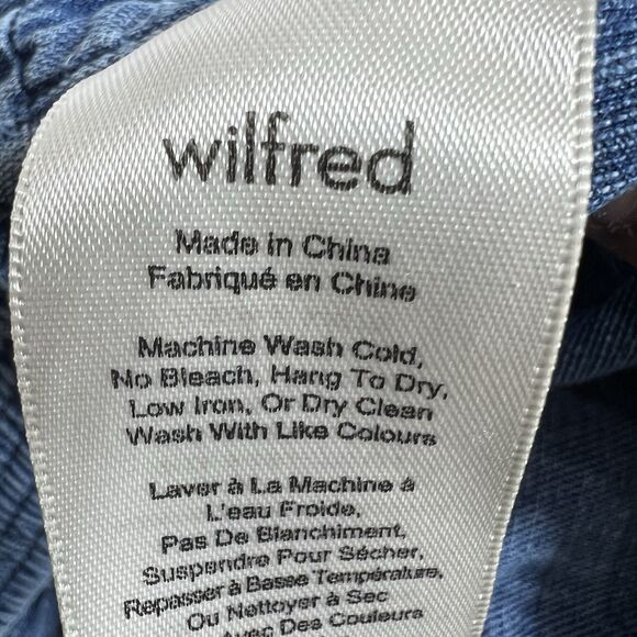 Aritzia Wilfred Gabrielle Skirt Size 2XS Blue Midi Linen Blend Denim Pockets - Picture 11 of 12